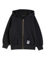 Mini Rodini Basic solid zip hoodie Black