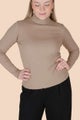 Kaiko  	Rib Rollneck, Taupe