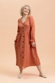 Kaiko  Button Dress, Vintage Leaf