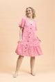Kaiko Frill Button Dress, Flora Pink