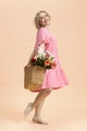 Kaiko Frill Button Dress, Flora Pink