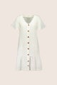 Kaiko  Women Frill Button Dress, White