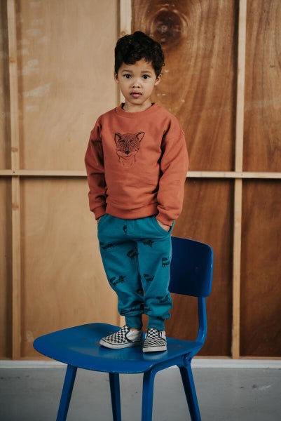 Sproet & Sprout  Sweatpants Fox Print Pine Green