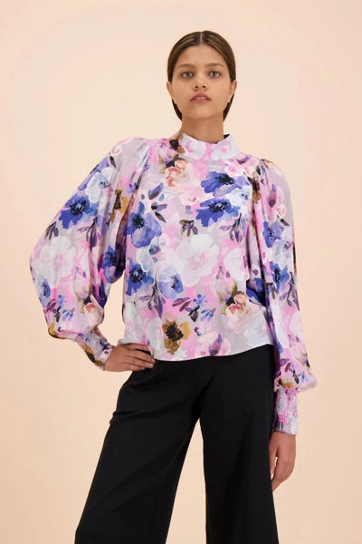 Kaiko  Puff Blouse, Lilac Anemone