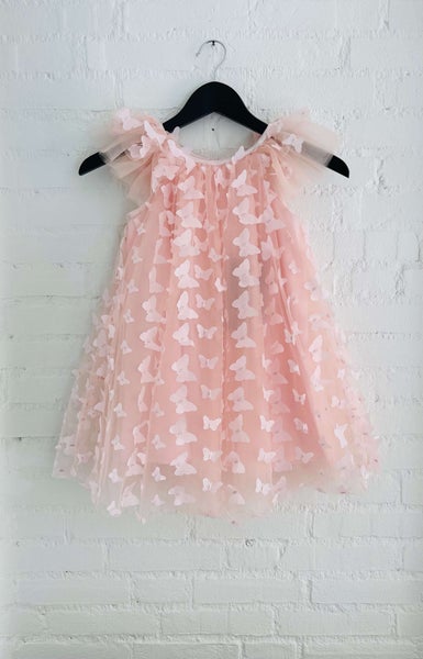DOLLY by Le Petit Tom &reg; ALLOVER BUTTERFLIES TUTU DRESS dollypink