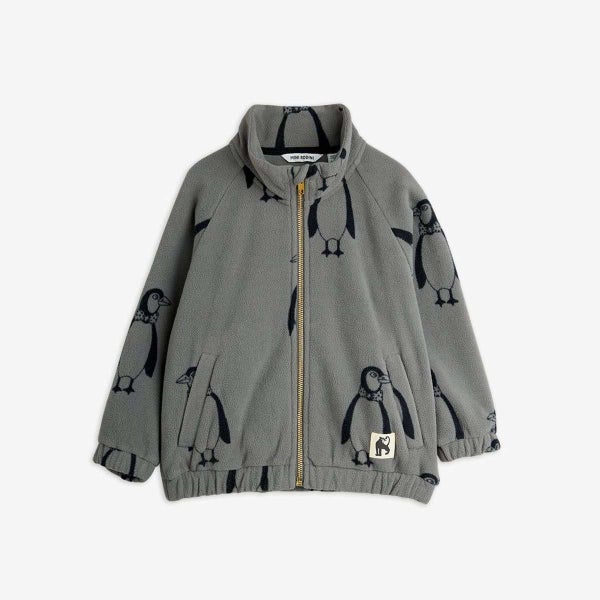 Mini Rodini Penguin Fleece jacket Grey