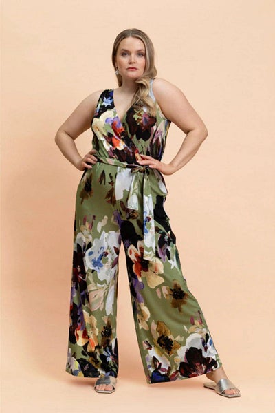 Kaiko Soft Jumpsuit, Olive Anemone