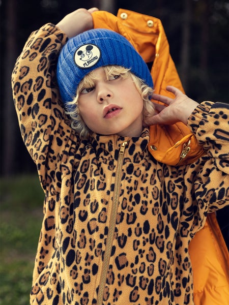 Mini Rodini Leopard fleece jacket