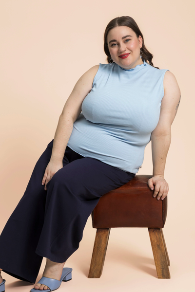 Kaiko Rib Top, Light Blue