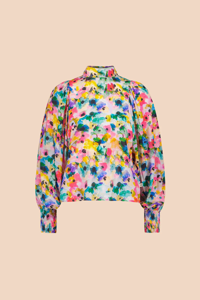 Kaiko  Puff Blouse, Aquarelle Bloom