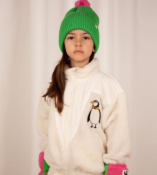 Mini Rodini Penguin pile zip cardigan