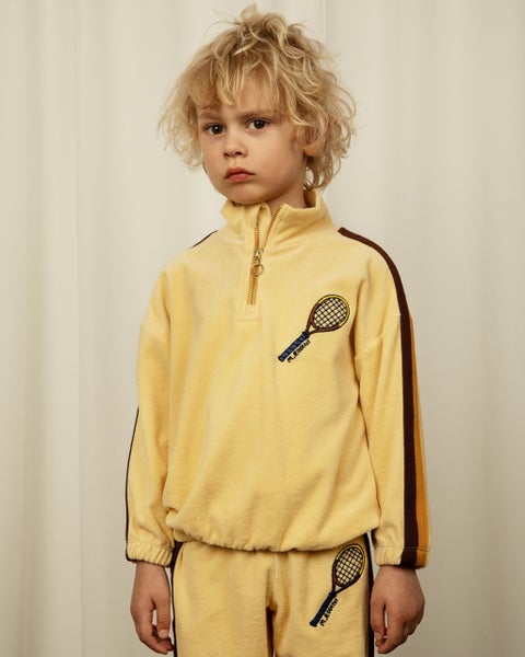 Mini Rodini Tennis emb halfzip terry sweatshirt