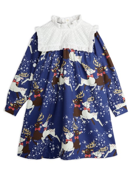 Mini Rodini Reindeer woven ls dress
