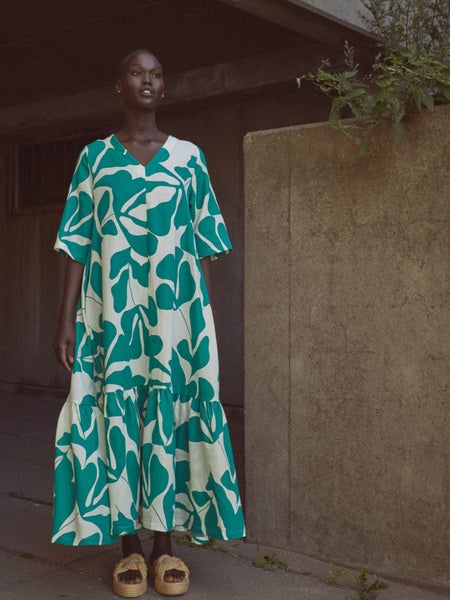 Mainio Greenery muslin dress, adults