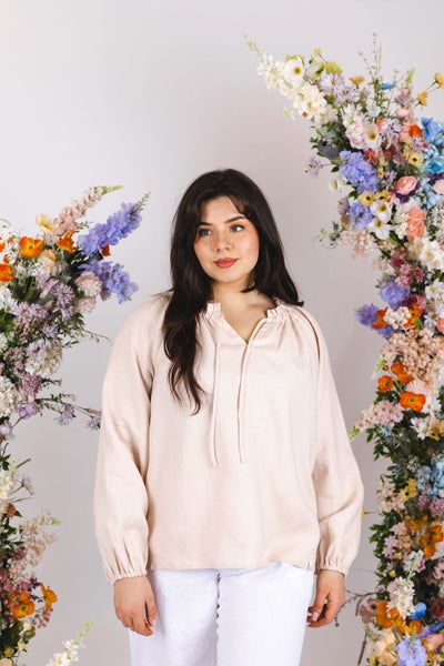nakoa  Paloma Blouse, linen Sandshell