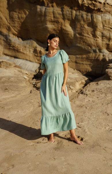 nakoa  Astrid linen Dress, Desert Sage