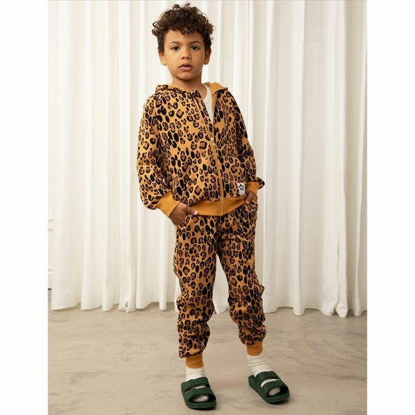 Mini Rodini Basic leopard zip hoodie