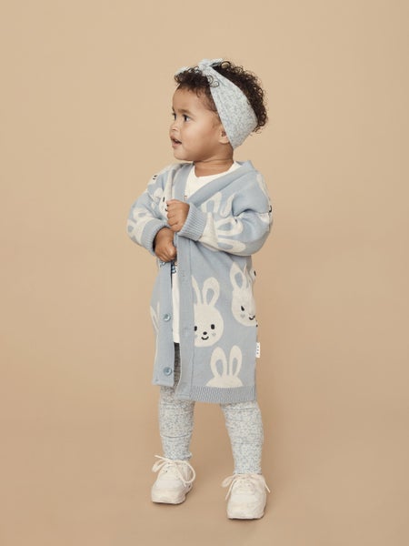 Huxbaby BUNNY KNIT CARD DUSTY BLUE