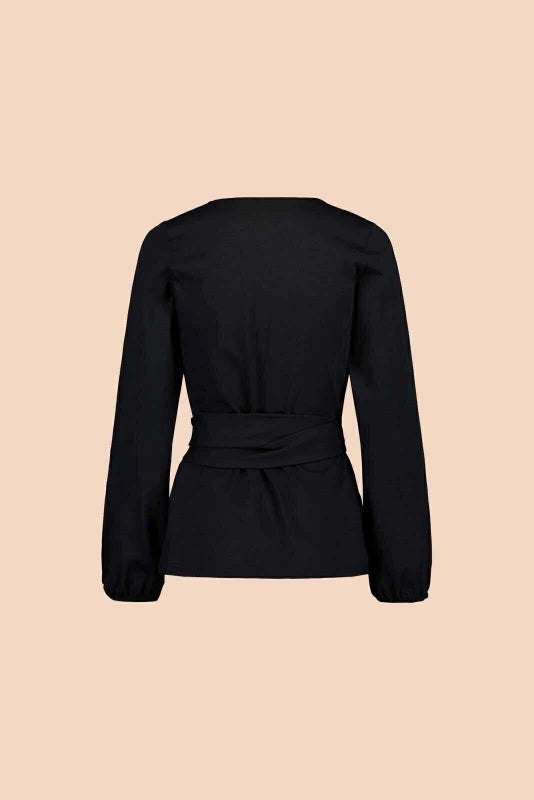 Kaiko Soft Wrap Blouse, Black