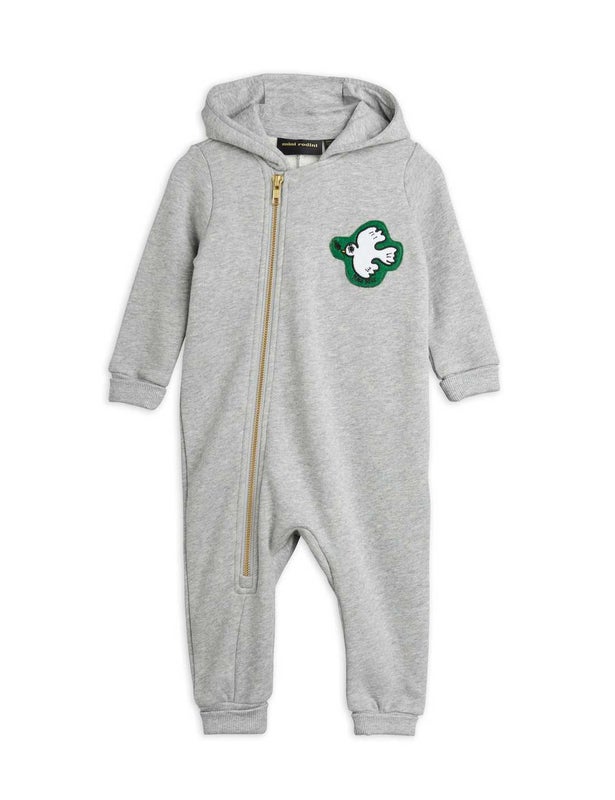Mini Rodini Peace dove onesie Grey melange
