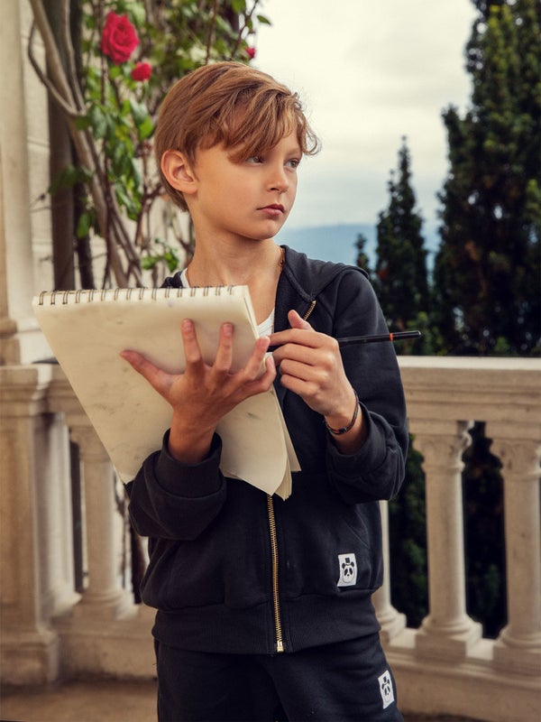 Mini Rodini Basic solid zip hoodie Black