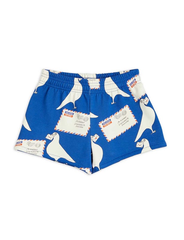 Mini Rodini Pigeons aop sweatshorts Blue