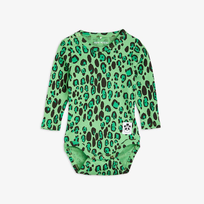 Mini Rodini Leopard ls body Green