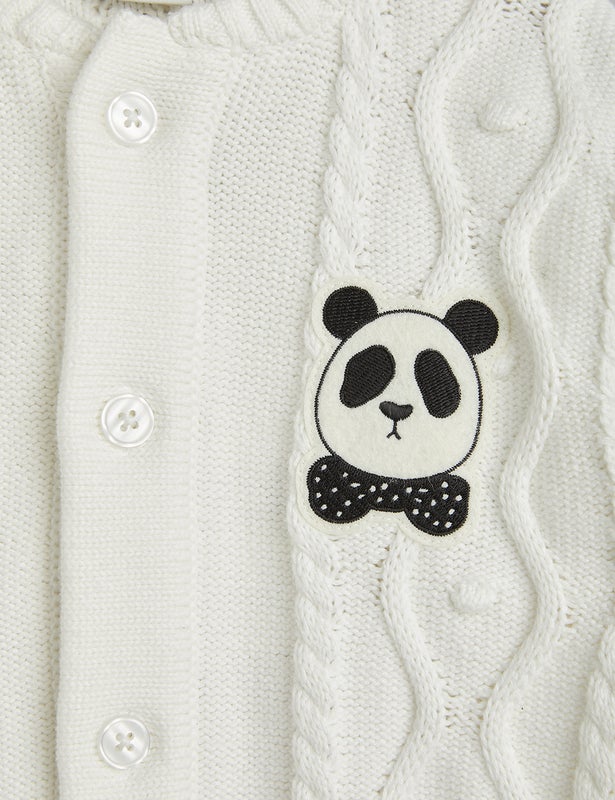 Mini Panda texture knit baby onesie - Limited stock