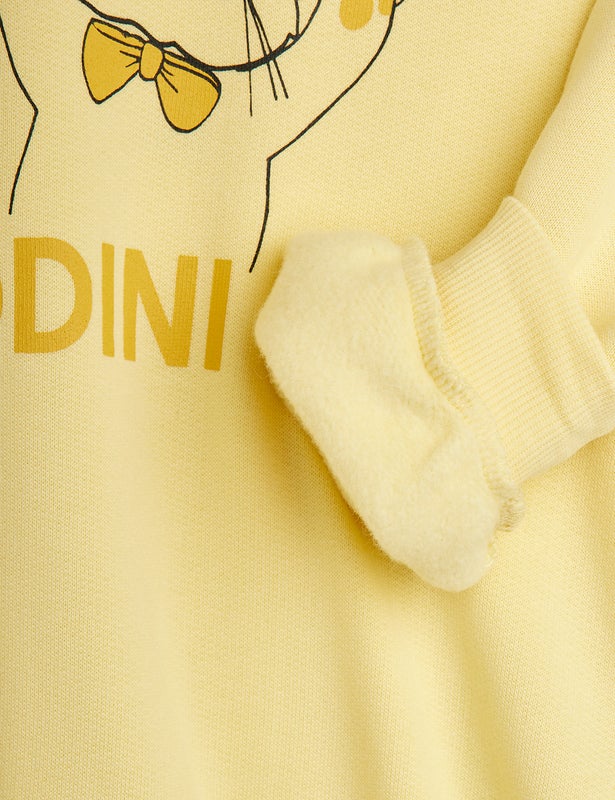 Mini Rodini Panda & cat sp sweatshirt Yellow