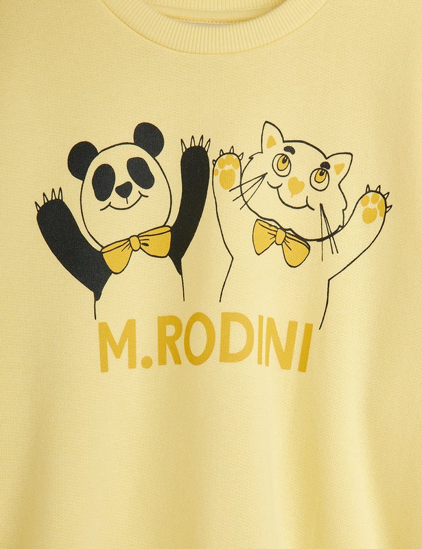 Mini Rodini Panda & cat sp sweatshirt Yellow