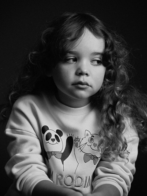 Mini Rodini Panda & cat sp sweatshirt Yellow