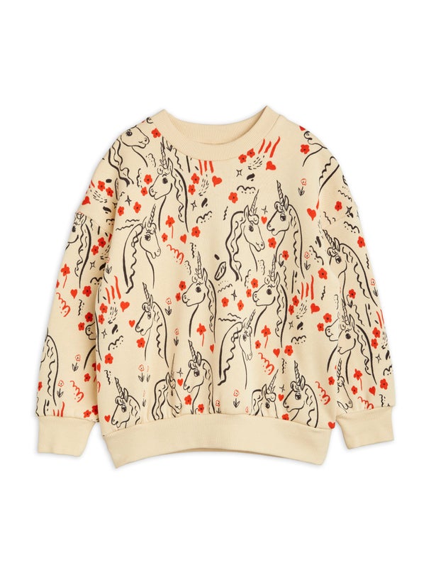 Mini Rodini Scottish unicorns aop sweatshirt Yellow