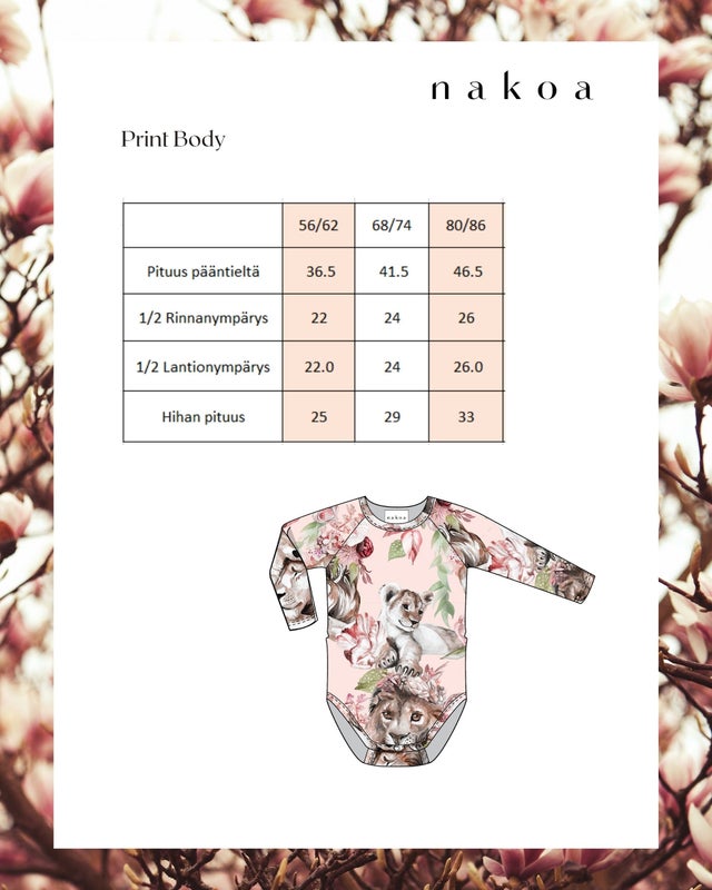 nakoa Print Body, Garden of Lions