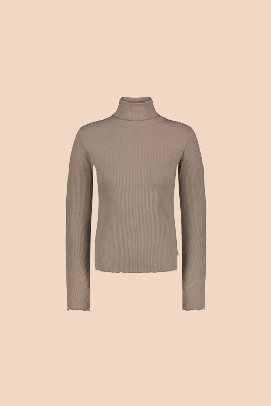 Kaiko  	Rib Rollneck, Taupe