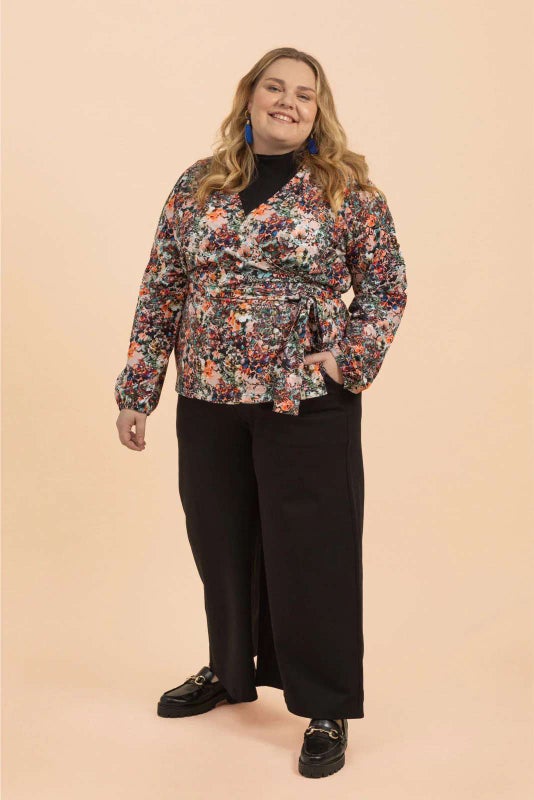 Kaiko Soft Wrap Blouse, Blooming Forest&nbsp;