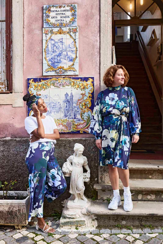 Kaiko Puff Dress, Blue Anemone