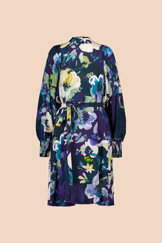 Kaiko Puff Dress, Blue Anemone