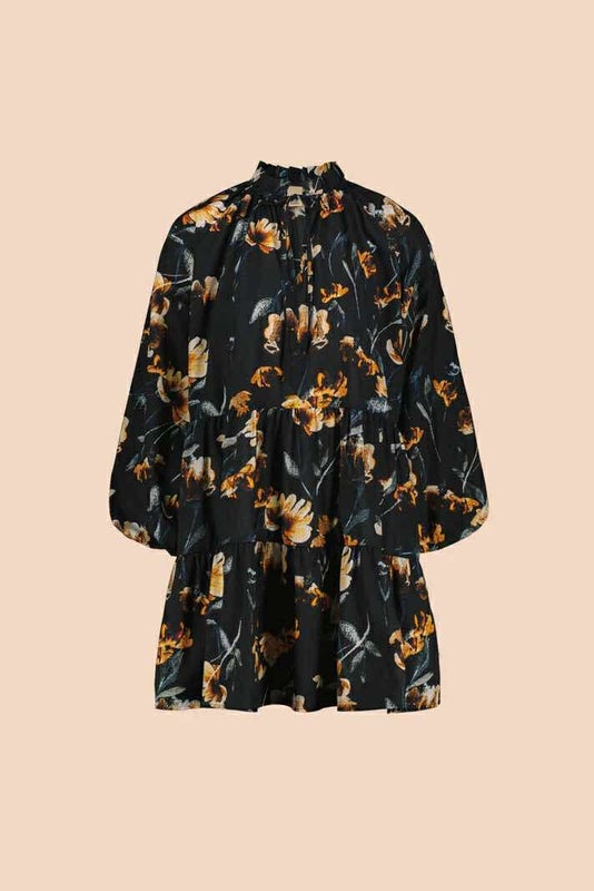 Kaiko  Voluminous Tunic, Black Poppies