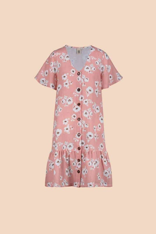 Kaiko  Frill Button Dress, Rugosa