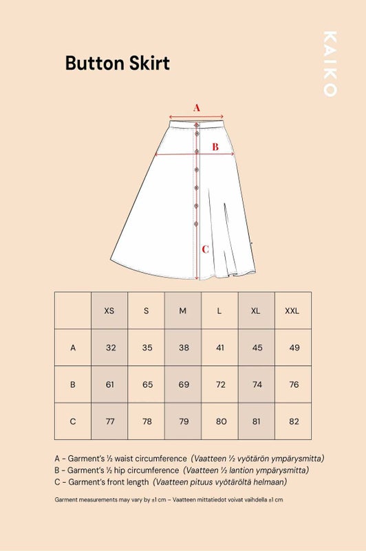 Kaiko  Button Skirt, Wind