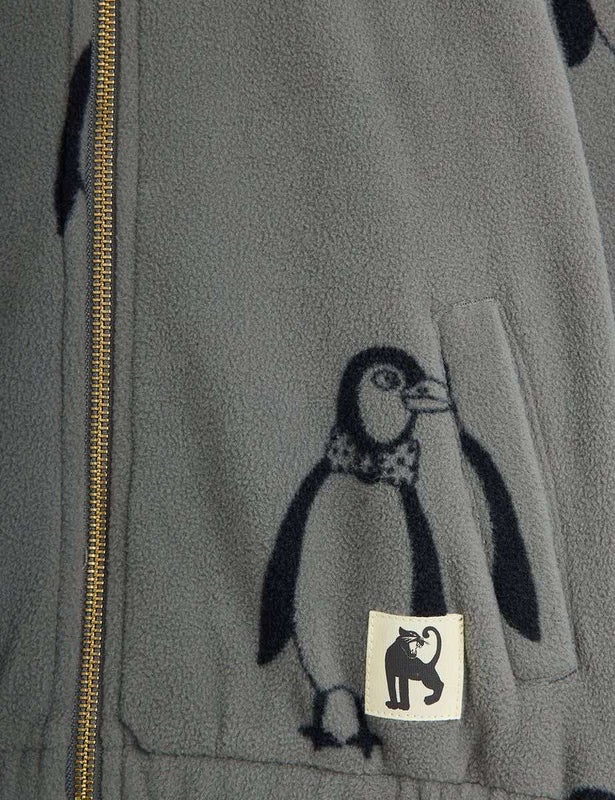 Mini Rodini Penguin Fleece jacket Grey