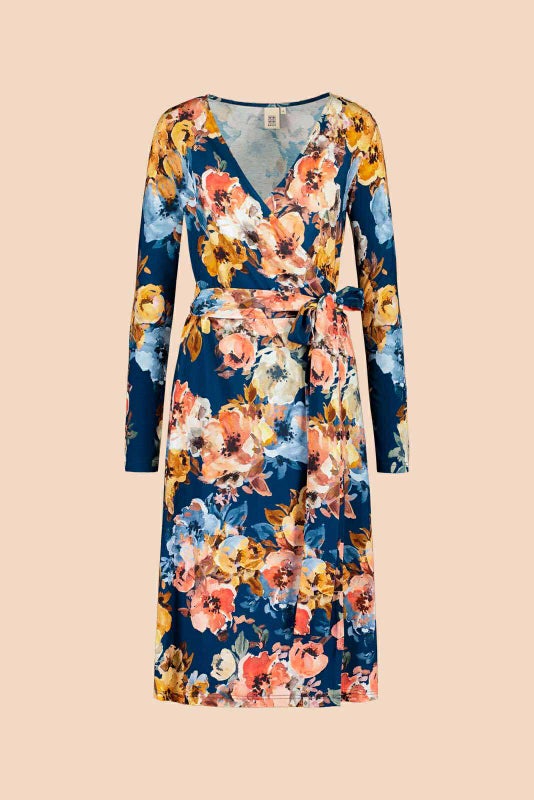 Kaiko Soft Wrap Dress, Moss Rose