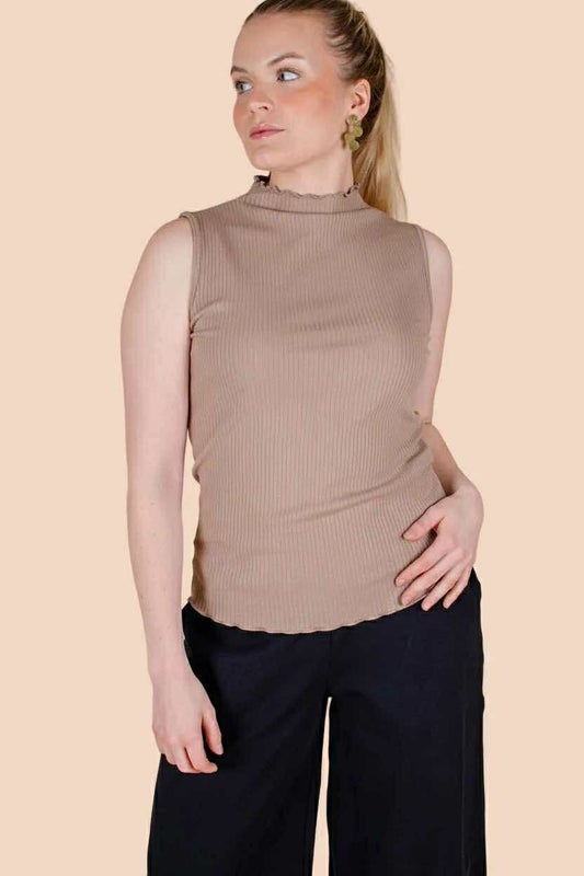 Kaiko  Rib Top, Taupe
