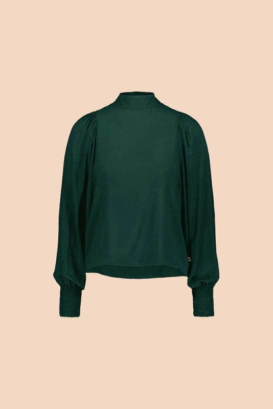 Kaiko  Puff Blouse, Dark Green