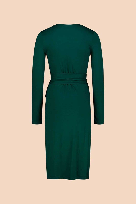 Kaiko Soft Wrap Dress, Dark Green