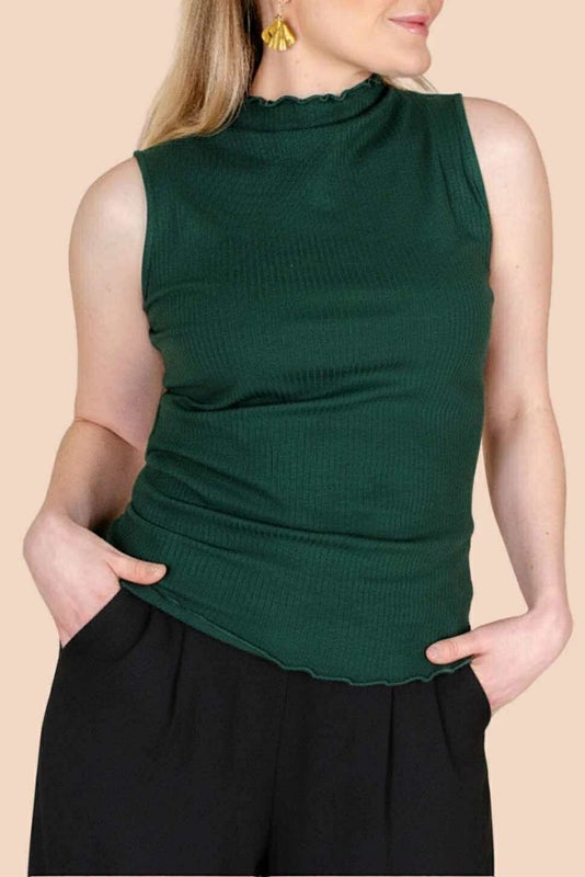 Kaiko  Rib Top, Dark Green