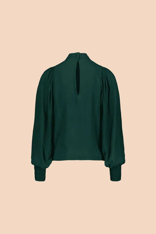 Kaiko  Puff Blouse, Dark Green