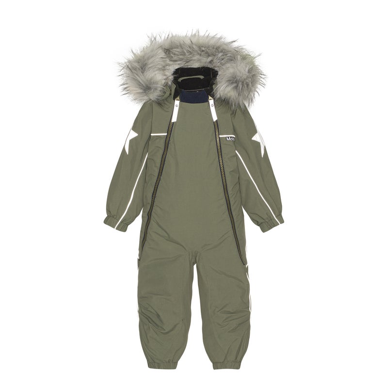 Molo Kids - Pyxis Fur - Baby Snowsuits Dusty Green
