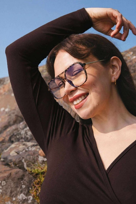 Kaiko  Wrap Top, Chocolate