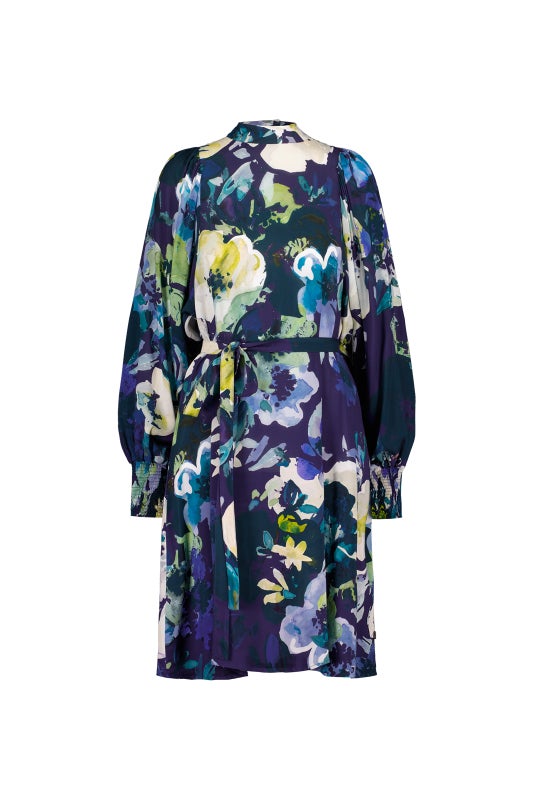 Kaiko Puff Dress, Blue Anemone